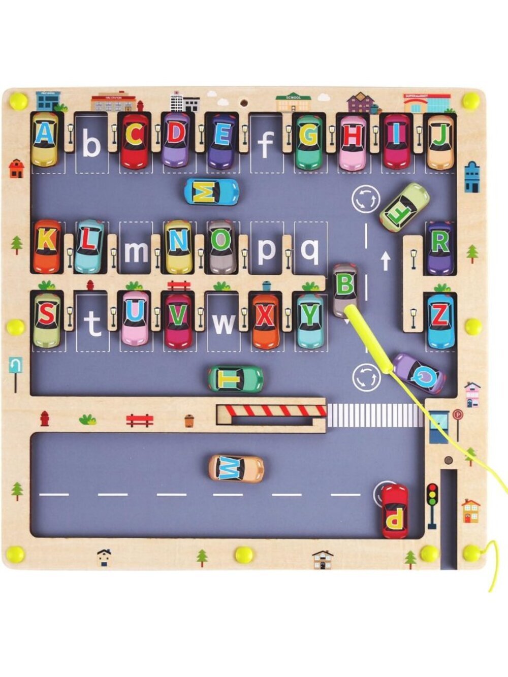 Magnetic Alphabet Maze Puzzle - Montessori Educational Toy for Kids 3-5, Fine